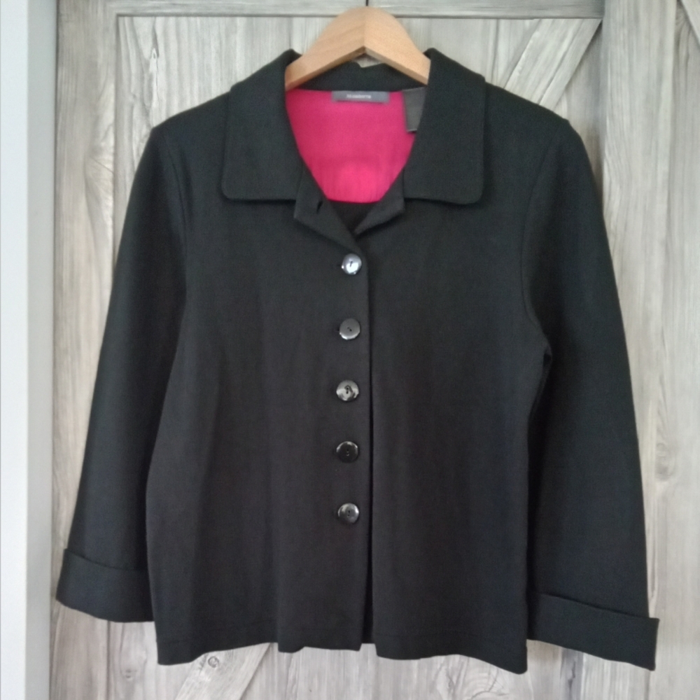 Liz Claiborne Black Stretch Knit Jacket M/L